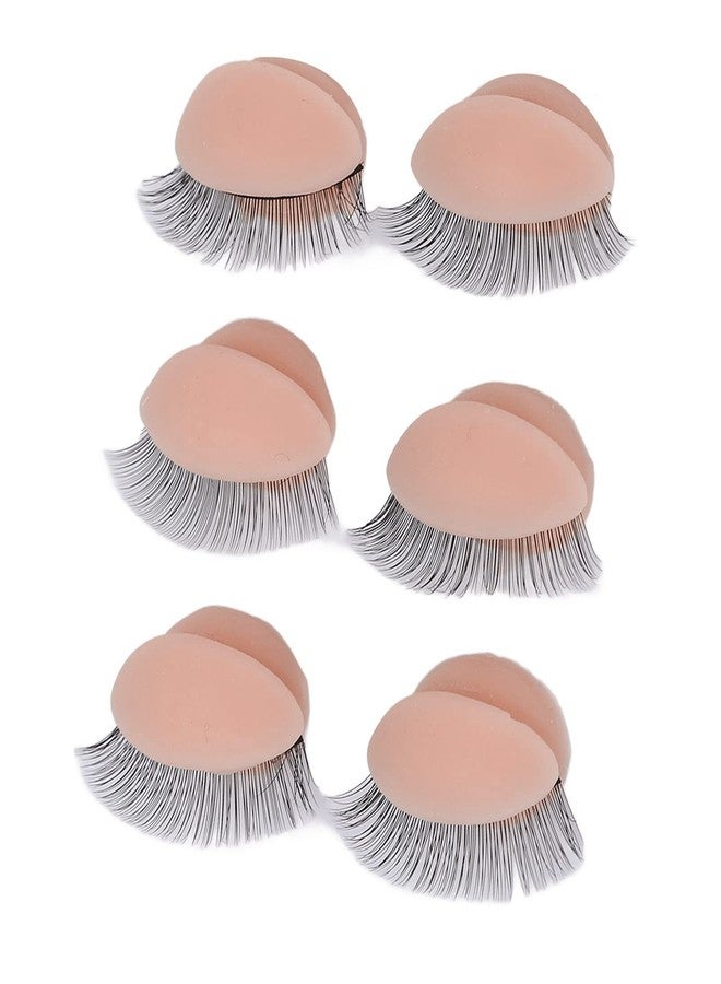 Chazcool 3 Pairs Replaced Eyelids Silicone Double Eyelashes, Lash Practice Eyelids Replacement Eyelids, Soft-Touch Makeup Practice Face Lash Extension Supplies for Lash Extension Practice(Pink) - Image 5