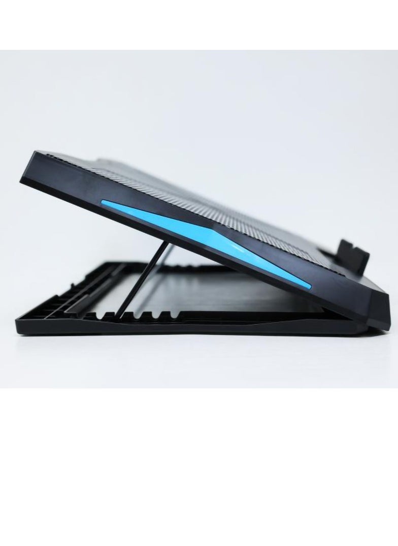 KASTWAVE - Laptop Cooling Pad 2022 Upgrade Laptop Cooler Pad with 6 Cooling Fans 6 Adjustable Height Stands USB Powered Chill Mat for 11-15.6 Inch Laptops Blue LED Lights - Image 1