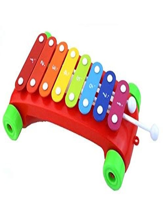 KITIKITTZ KITIKITS Xylophone, Colour Pull Toy with Music and Sounds | Musical Instruments Piano Toy Baby Children Toddlers 6 Months (White) - Image 1