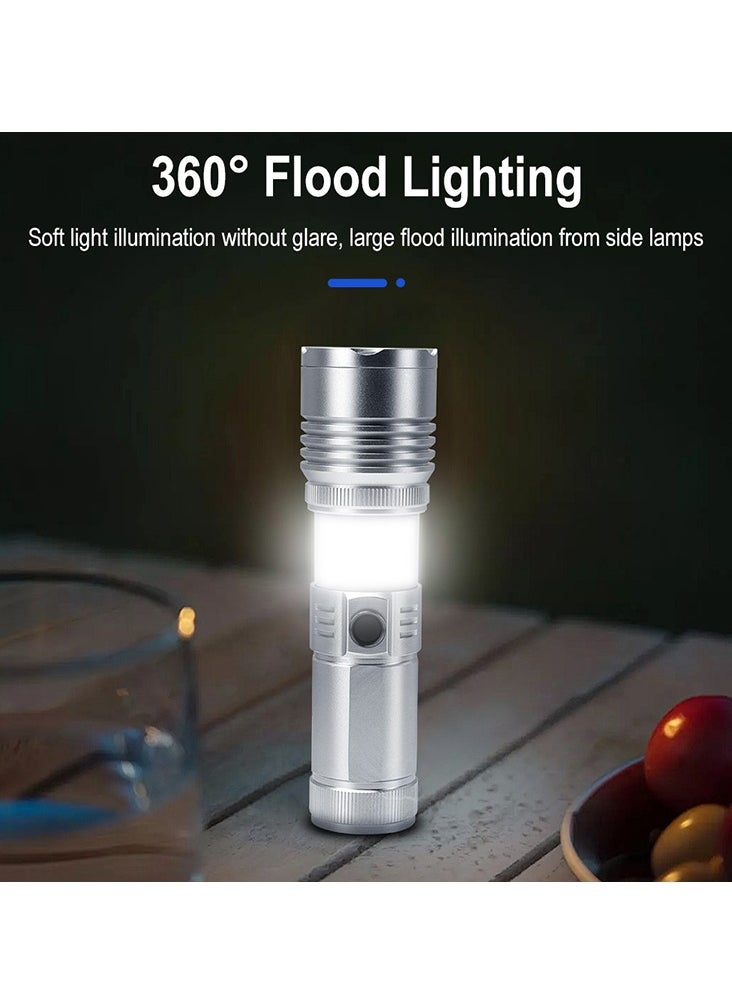 BORUIT - Strong and ultra bright flashlight charging outdoor long-range laser white laser zoom long endurance camping light 2400mAh waterproof IPX4 eight dimming modes, telescopic focusing power bank LCD bat - Image 1