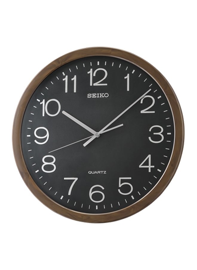 QXA806A Analog Wall Clock - Black/Brown Dial