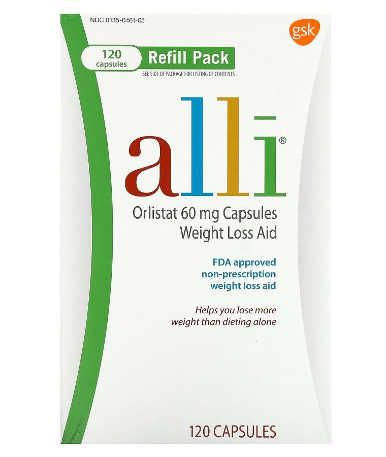 Orlistat Weight Loss Aid Refill Pack  60 mg 120 Capsules