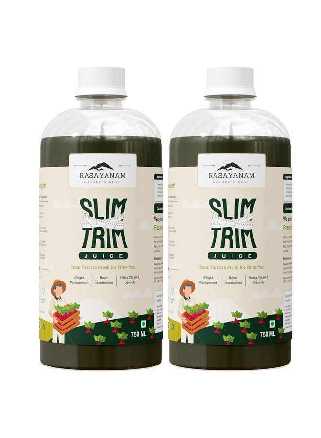 Rasayanam Slim Trim Juice for Healthy Weight Management - 750ML PACK OF 2 | Improves Gut Health | Garcinia Cambogia, Aloe Vera, Harad, Amla, Moringa, Trikuta & 8 More Ayurvedic Herbs - Image 1