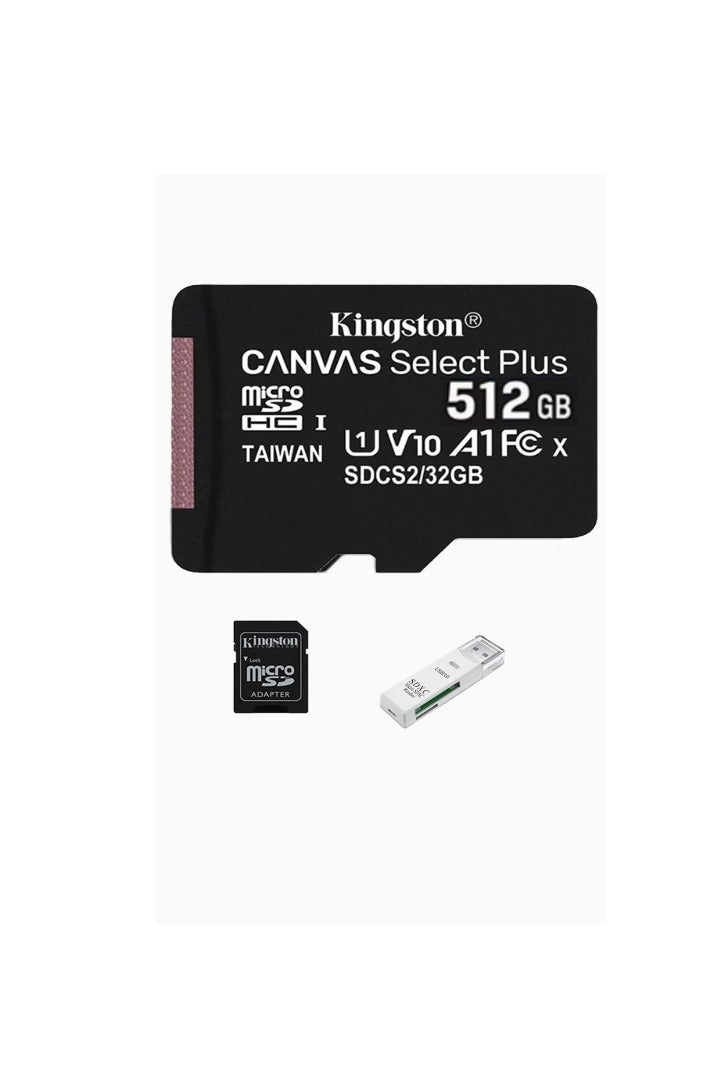 Kingston MicroSD Card 512G Kingston Memory Card Read Speed 100MBps Write Speed 100 MBps +card reader - Image 1