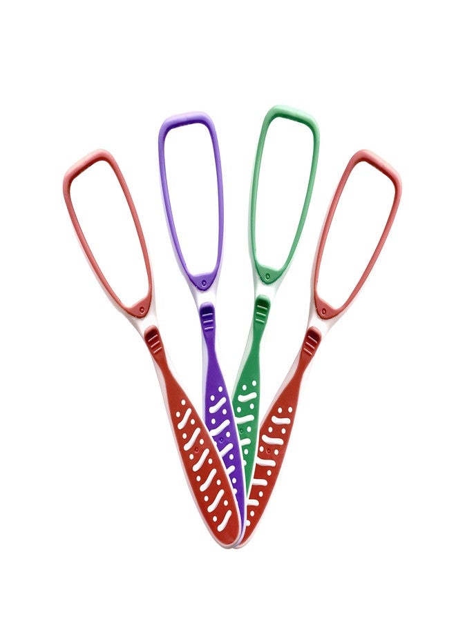 Nurpi Plastic Premium Tongue Cleaner for Adults and Kids Fights Bad Breath Oral Health Care Tool, Easy to Use Travel Friendly- Pack of 4 - Image 1