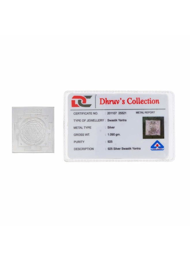 DHRUVS COLLECTION 925 Pure Silver Shree Yantra Hindu Vedic Symbol for Wealth & Prosperity - 1 Gram - Image 4
