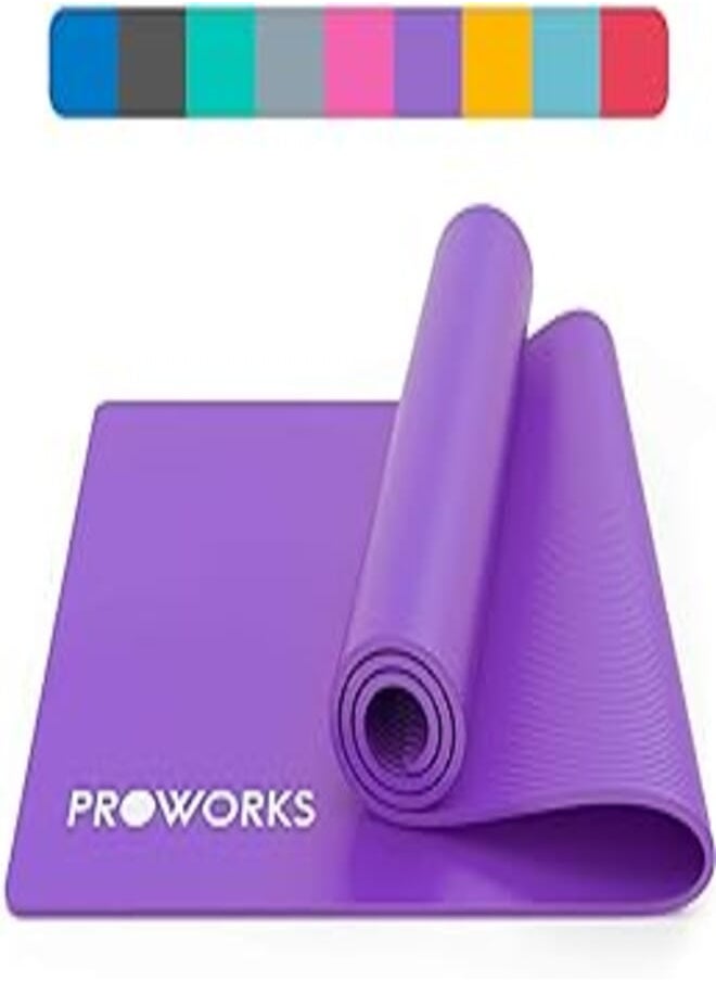 proworks Proworks Yoga Mat, Eco Friendly NBR, Non-Slip Exercise Mat with Carry Strap for Yoga, Pilates, and Gymnastics 