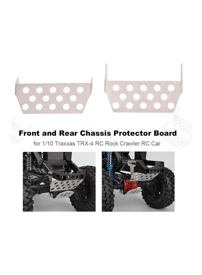 NIBEMINENT Front And Rear Stainless Steel Chassis Protector Board For 1/10 Traxxas TRX-4 RC Rock Crawler Car - Image 1