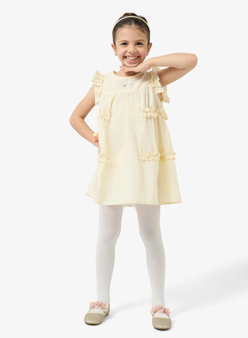 Pinata  Soft Yellow Frill Detail Dress for Women | Best Price UAE