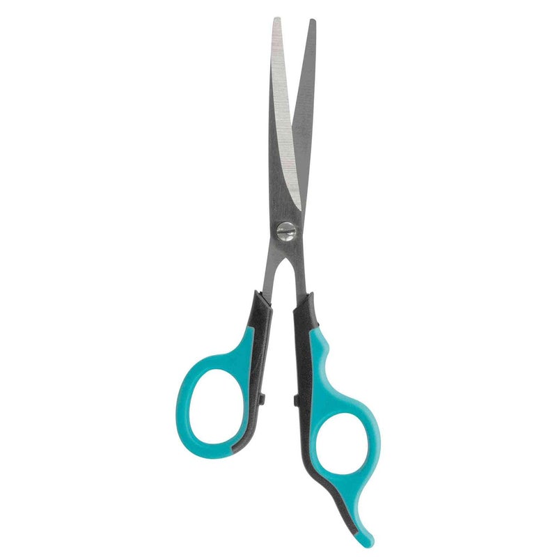 Trixie Straight Scissors, Trimming Scissors for Dogs and Cats, Made with Stainless Steel, and Non-Slip Rubber Handle for Easy Grip, Round-Tip Design Makes It Safe to Use Around face Area – 18cm - Image 1