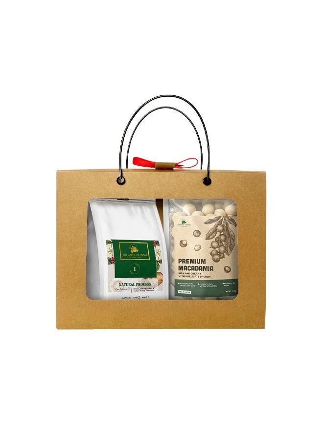 The Caphe Vietnam Premium Coffee & Macadamia Set | Whole Bean Natural Coffee 500g + Macadamia Nuts 500g | Gift & Lifestyle Combo - Image 2