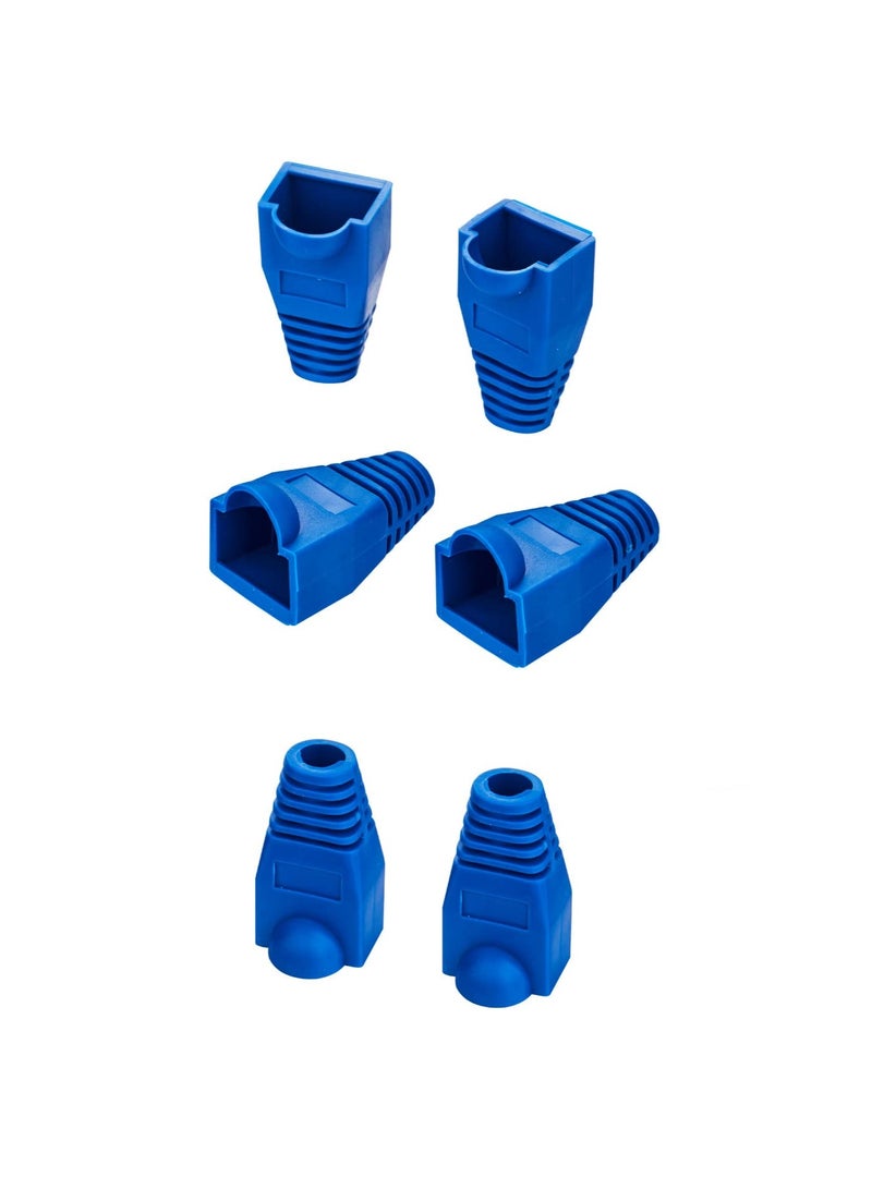 RJ45 Ethernet Cable Boots – Strain Relief & Clip Protector – Blue (100, 50 and 25 Pcs) - Image 4