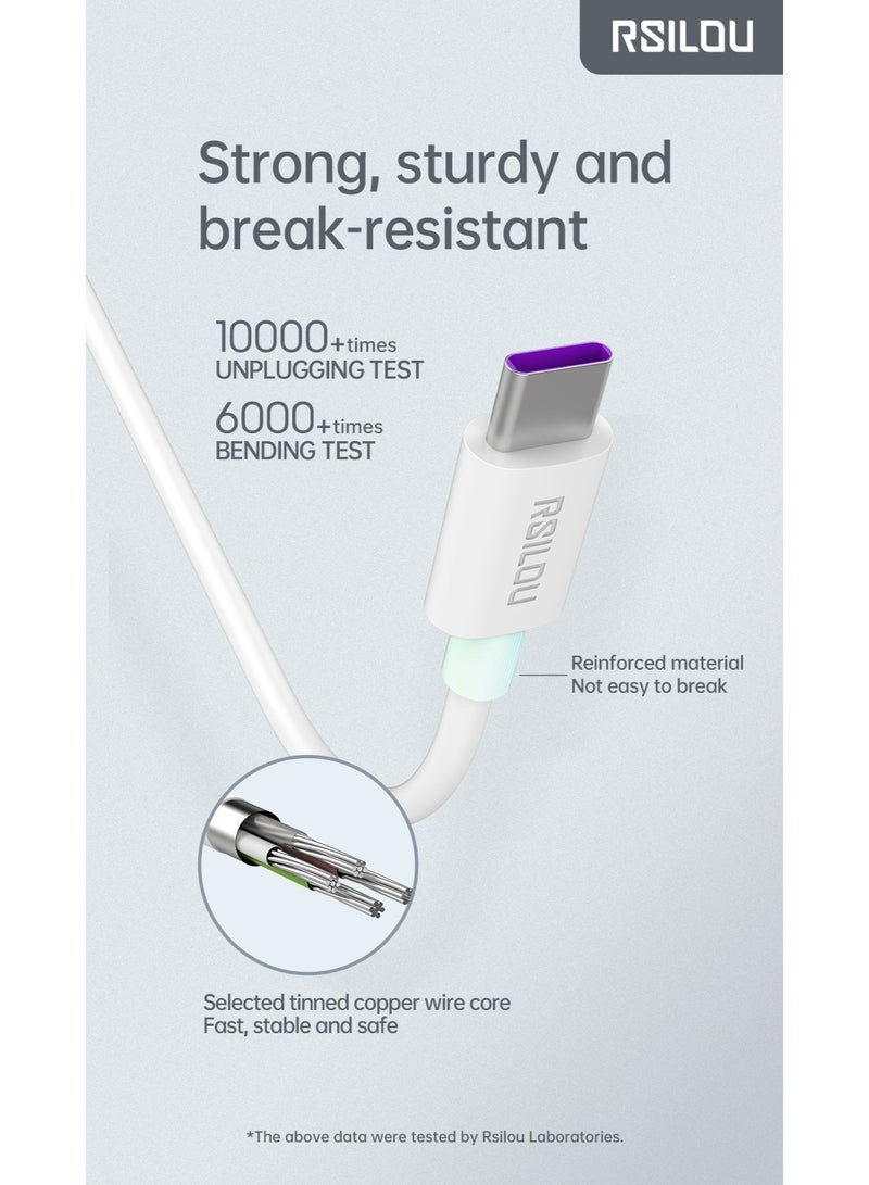 RSILOU-R2009 USB-A to Type-C Fast Charging Data Cable – 100cm, Tangle-Free, High-Speed Charging & Data Transfer - Image 4