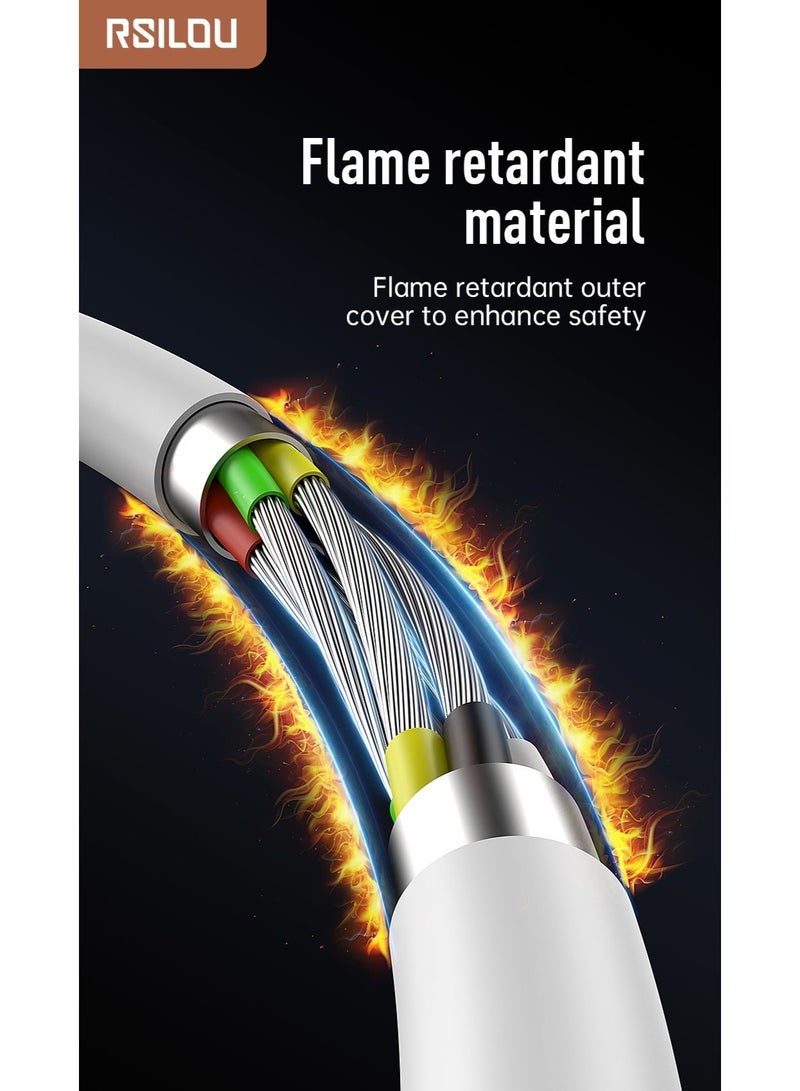 RSILOU-R2009 USB-A to Type-C Fast Charging Data Cable – 100cm, Tangle-Free, High-Speed Charging & Data Transfer - Image 3