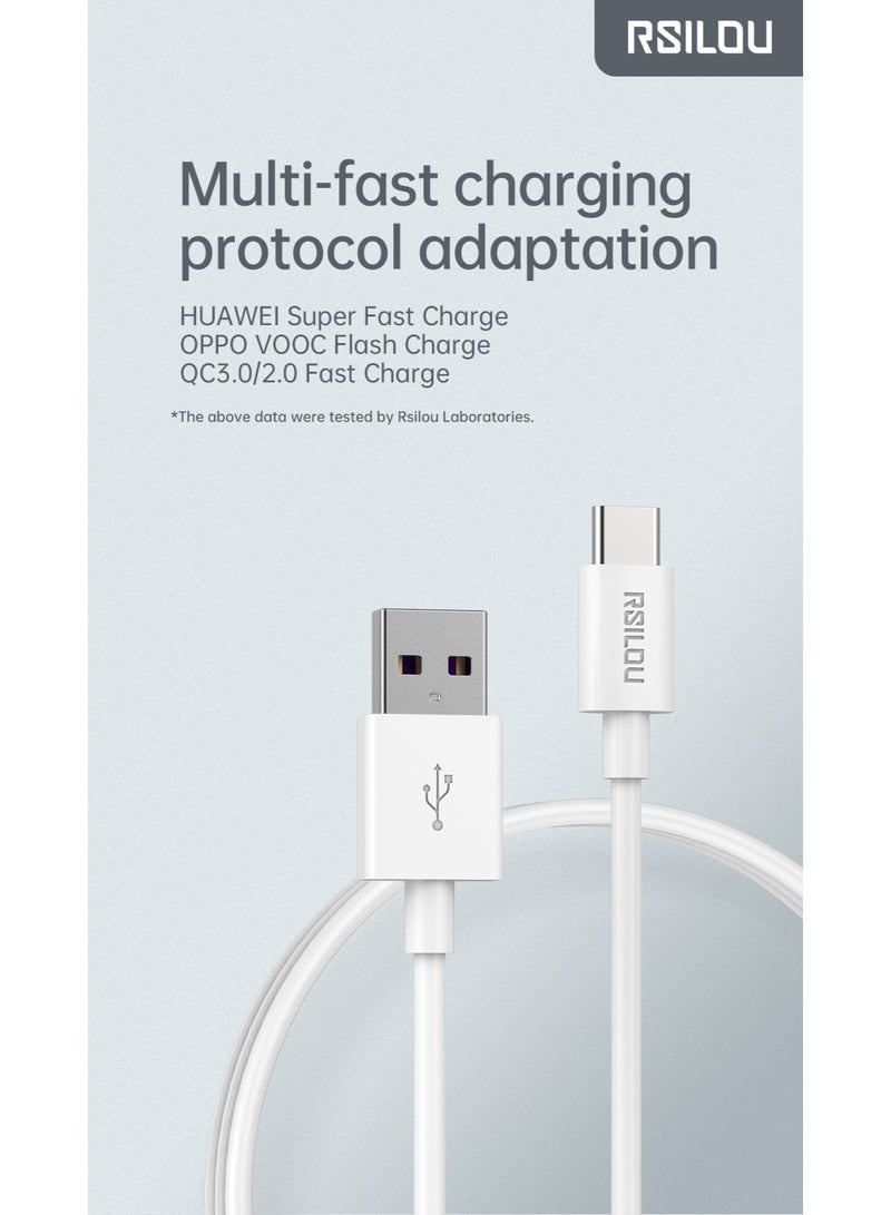 RSILOU-R2009 USB-A to Type-C Fast Charging Data Cable – 100cm, Tangle-Free, High-Speed Charging & Data Transfer - Image 5