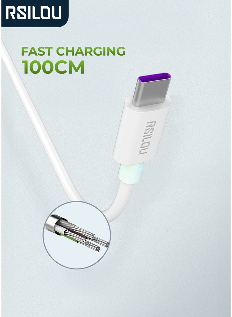 RSILOU-R2009 USB-A to Type-C Fast Charging Data Cable – 100cm, Tangle-Free, High-Speed Charging & Data Transfer - Image 1