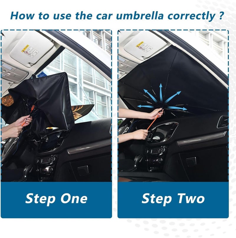 Windshield Sun Shade Umbrella Bee Heart – Fashion Design, Protect Car from Sun & Heat Damage, Easy Store, Universal Fit 55” x 27.5” - Image 5