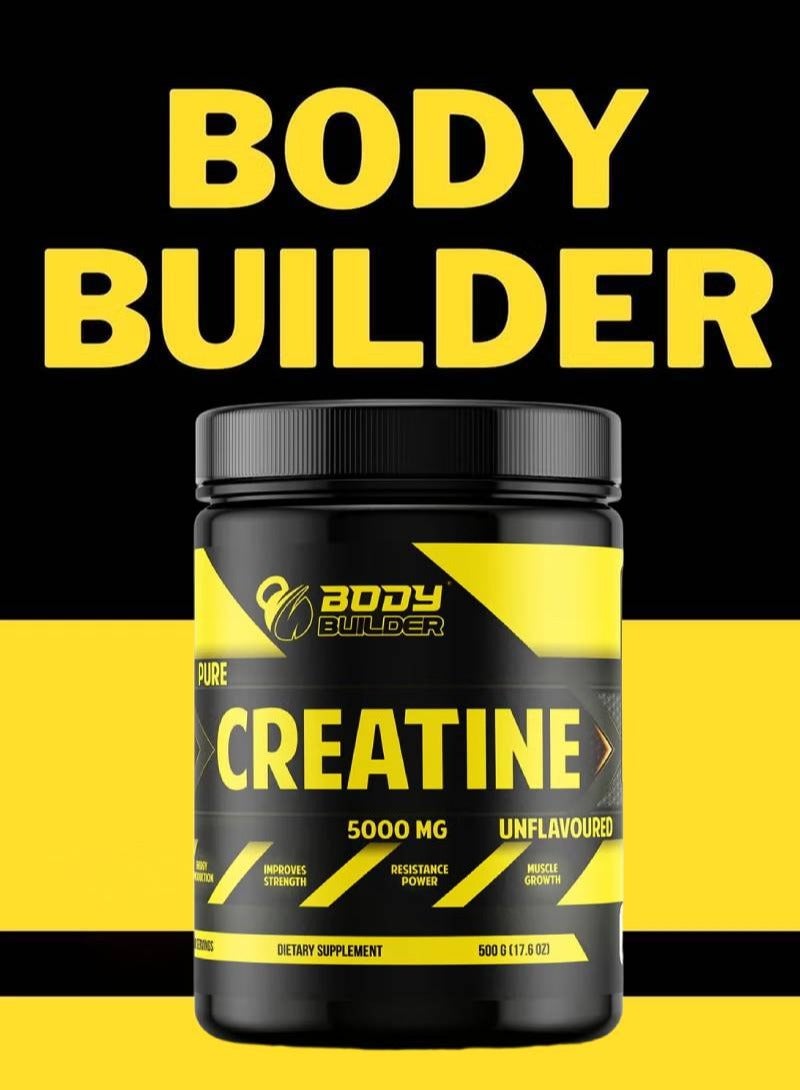 بودي بيلدر كرياتين أحادي الهيدرات - 100 حصة - 5000 ملغ كرياتين أحادي الهيدرات عالي النقاء لكل حصة - بدون نكهة - 500 جرام - Image 3
