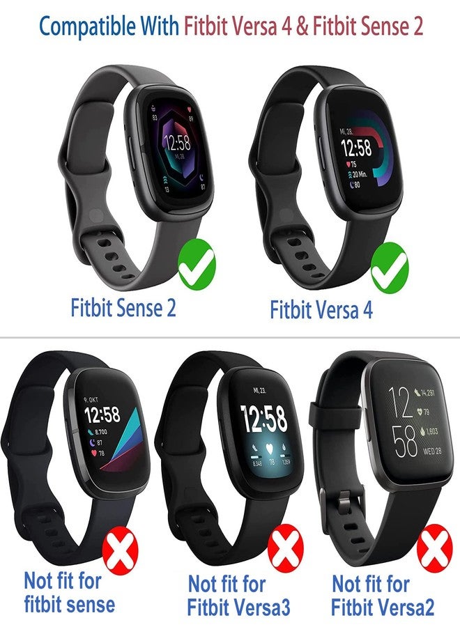 Suoman 4-Pack Case for Fitbit Versa 4/Sense 2, HD Shockproof Soft TPU Full Protection Screen Protector, Scratch-Resistant - Image 2