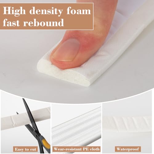 KAYLEINSTER 9.8 Ft Weather Stripping Door Seal Strip,Adhesive Foam Window Insulation Weather Strip for Winter,Soundproofing Weatherstripping for Door Frame Seal,Wedge Window Draft Stopper Gap Filler,White - Image 5