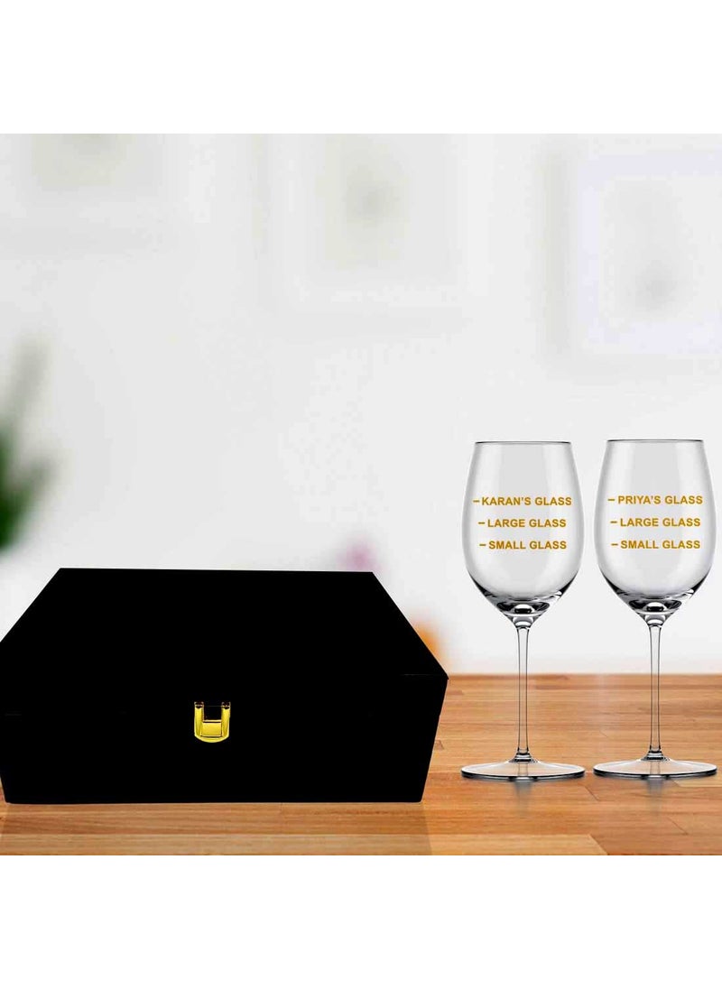 Nutcase Nutcase Customized Wine Glass Set of 2 Gift Box Available in Black  - Image 5