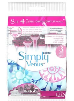 Gillette Gillette Simply 3 Disposable Blades Pack for Women 8+4 Pieces  - Image 2
