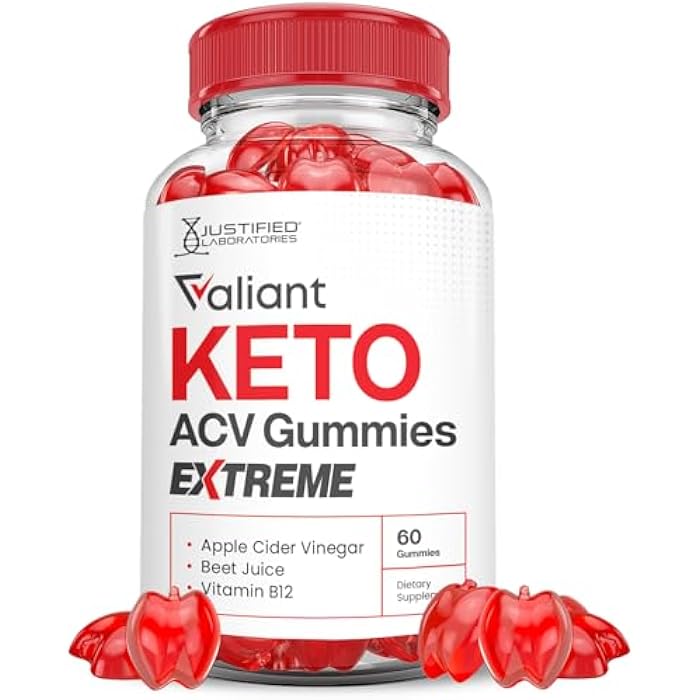 Justified Laboratories Valiant Keto ACV Gummies Extreme 2000MG Valant Keto Gummies Apple Cider Vinegar Formulated with Pomegranate Beet Juice Powder B12 Vegan Non GMO 60 Gummys - Image 1