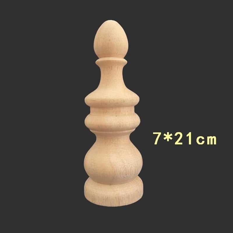 Wooden Carving Column Bed Headboard Pillar Base Round Ball Head Post Furniture Railing Home Decoration Color 5 - Image 3