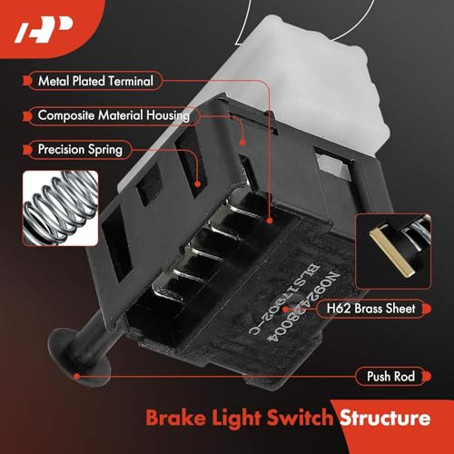 A-Premium Brake Light Switch Lamp Compatible with Jeep Grand Cherokee 2005-2010, Compass 2009-2017, Patriot, Commander & Dodge Journey 2009-2010, Avenger 2009-2014 & Chrysler 200 2011-2014, Sebring - Image 2
