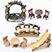 GGSTDDUP 9 Pcs Fairy Garden Accessories Miniature Garden Kit Landscape Decorations Table and Chairs Set Fairy Garden Furniture Ornaments Bridge Flower Slide Figurine for Terrarium Potted Plants Dollhouse - Image 2