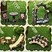 GGSTDDUP 9 Pcs Fairy Garden Accessories Miniature Garden Kit Landscape Decorations Table and Chairs Set Fairy Garden Furniture Ornaments Bridge Flower Slide Figurine for Terrarium Potted Plants Dollhouse - Image 4