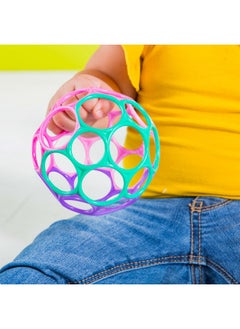 Bright Starts Bright Starts Oball Easy Grasp Classic Ball Infant Toy in Pink/Purple, Age Newborn and up. 4 Inches  - Image 3