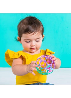 Bright Starts Bright Starts Oball Easy Grasp Classic Ball Infant Toy in Pink/Purple, Age Newborn and up. 4 Inches  - Image 2