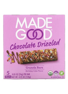 MADE GOOD MadeGood, Granola Bars, Chocolate Drizzled, Birthday Cake, 5 Bars, 0.85 oz (24 g) Each  - Image 1