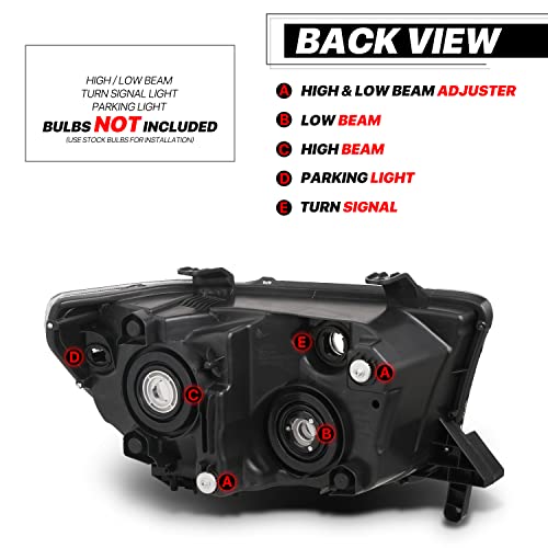 M-AUTO OE Style Driver & Passenger Side Head Lamps Compatible with 2007-2013 Toyota Tundra/08-17 Sequoia, Left & Right Headlamp Assembly with Black Housing Clear Corner - Image 3