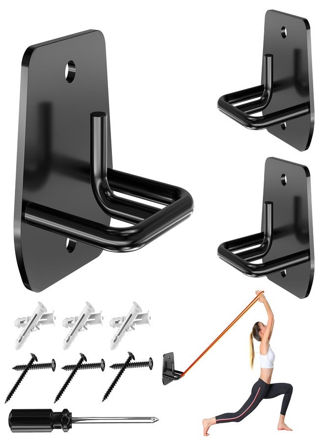 GAGUIUP Resistance Band Wall Anchor, 3PCS Mount System, Black Metal, Unique Style, Arm & Body Workout, Home Gym & PT, Easy Install - Image 1