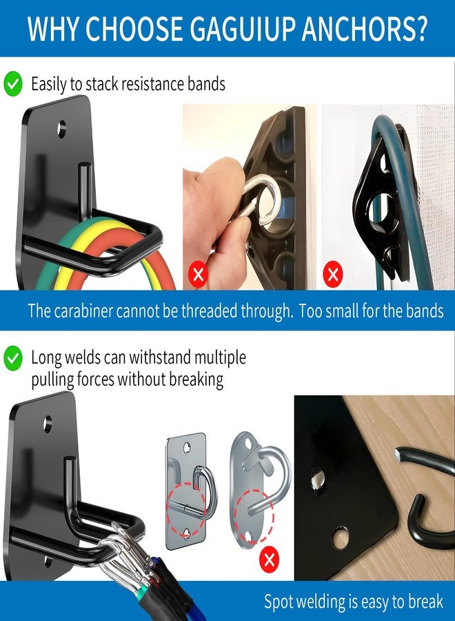 GAGUIUP Resistance Band Wall Anchor, 3PCS Mount System, Black Metal, Unique Style, Arm & Body Workout, Home Gym & PT, Easy Install - Image 4