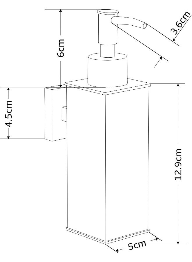 BGL Hand Soap Dispenser Stainless Steel 304 Wall Mount Chrome Soap Dispenser Holder for Bathroom Chrome Square - Image 3