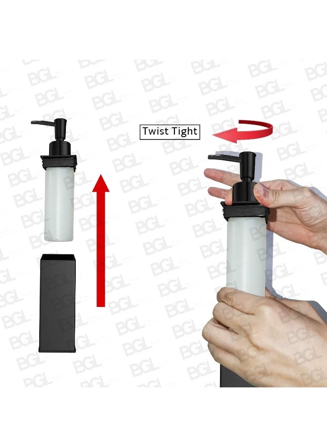 BGL Hand Soap Dispenser Stainless Steel 304 Wall Mount Chrome Soap Dispenser Holder for Bathroom Chrome Square - Image 2