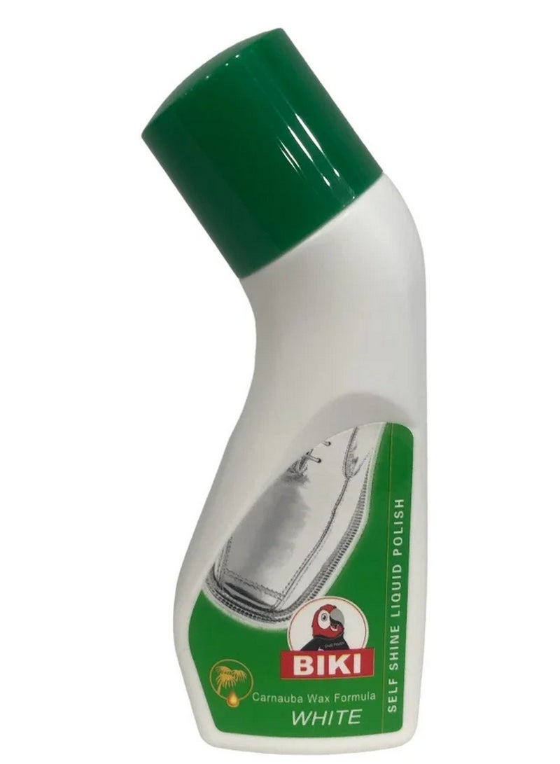 Biki Self Shine Liquid Shoe Polish Camauba Wax Formula White 75 ML