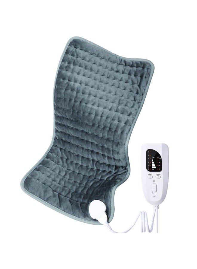 BESIGILA Electric Heating pad for Back/Shoulder/Neck/Knee/Leg Pain Relief, 6 Fast Heating Settings, Auto-Off, Machine Washable, Moist Dry Heat Options, Extra Large 12"x24"(Gray) - Image 1