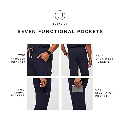 FIGS Axim Cargo Scrub Pants for Men – Navy Blue, L - Image 5