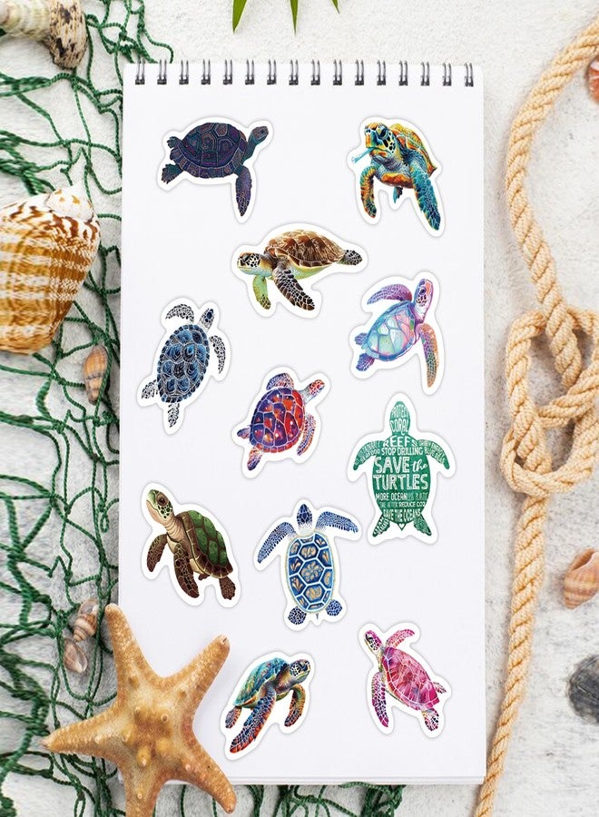 Robmoda Sea Turtles Stickers for Kids, 50 Pcs Colorful Ocean Animals Aesthetic Water Bottle Laptop Decals for Adults, Waterproof Vinyl Party Skateboard Phone Case Decor - Image 3