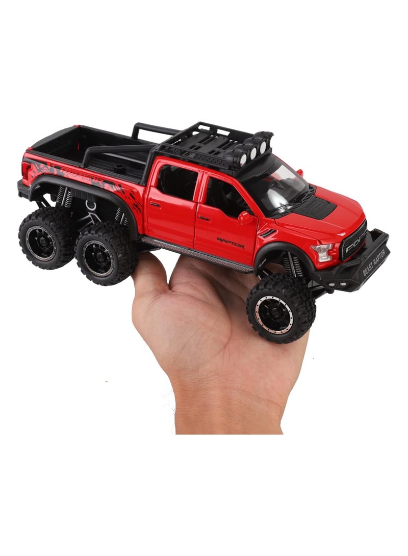TOY GARDEN Simulation of Ford Raptor Pickup Truck F150 six-Wheel (Length 8.6 inch) Metal die-cast Model car Sound and Light with Motorcycle Toy car 3 4 5 6 7 8 9 10 11 12 Year Old boy Toy - Image 5