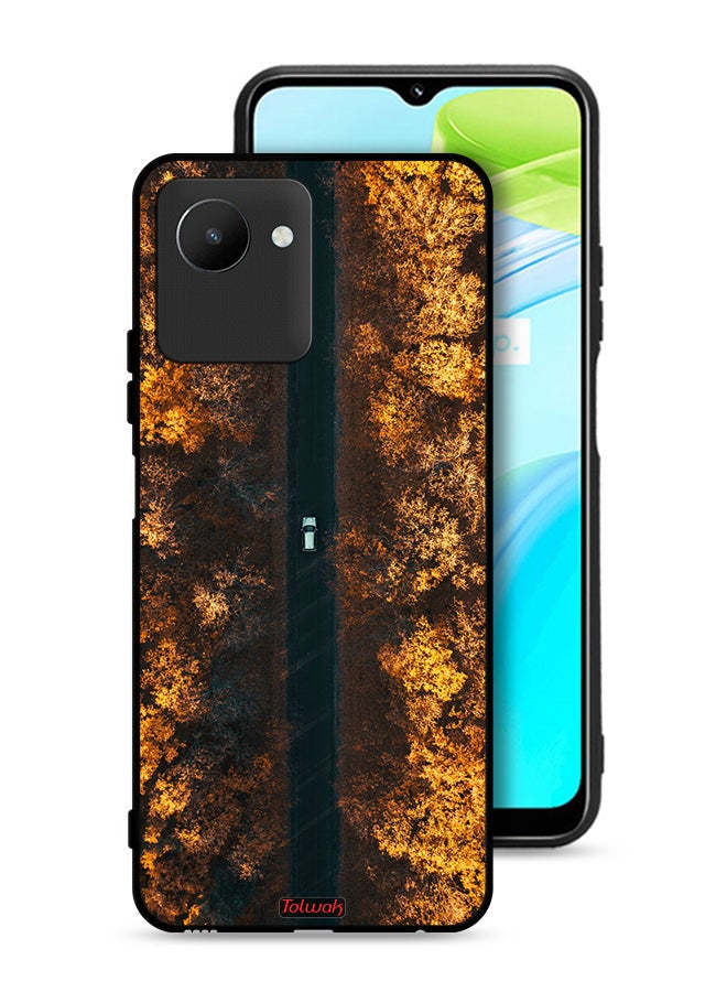 Tolwak Realme C30s Protective Case Cover Road In Autumn Trees - Image 1