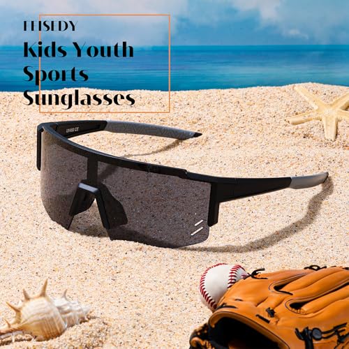 FEISEDY Kids Sunglasses Youth Baseball Sun Glasses, UV400 Sports Teens Cycling Shades for Boys Girls Age 8-16 B0048 - Image 4