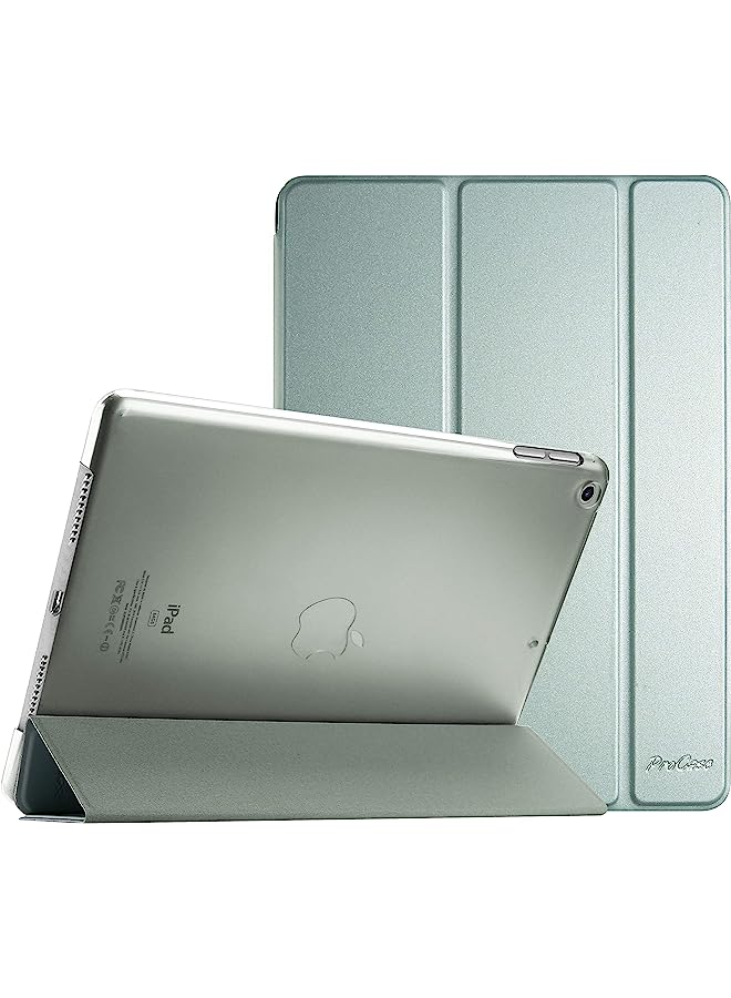 vesus Ipad 10.2 Case 9Th Gen 2021/ Ipad 8Th Gen 2020/ 7Th Gen 2019, Slim Stand Hard Back Shell Protective Smart Cover Case For 10.2 Inch Ipad 9/8/7 -Lightgrey