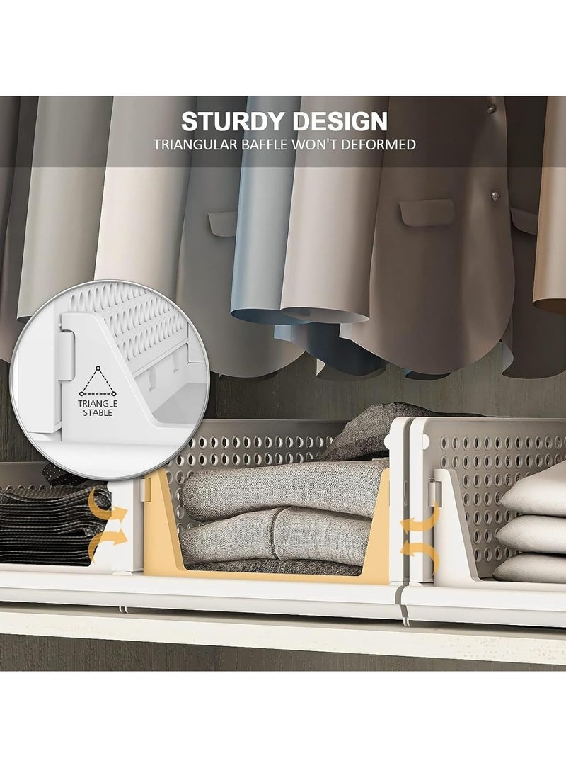 Stackable Clothes Plastic Storage Basket Foldable Closet Organizer Shelf Cloth Holder Drawer Shelf Storage Container for Wardrobe Cupboard Bathroom Office - Image 4