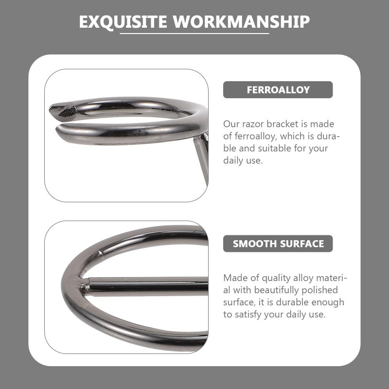 Gunmetal Wall Mount Razor Stand Holder for Shaving and Beard Care Tools - Image 5