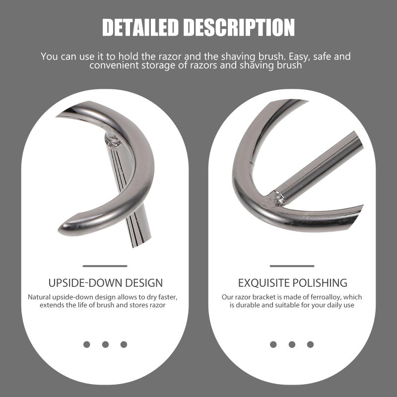 Gunmetal Wall Mount Razor Stand Holder for Shaving and Beard Care Tools - Image 4